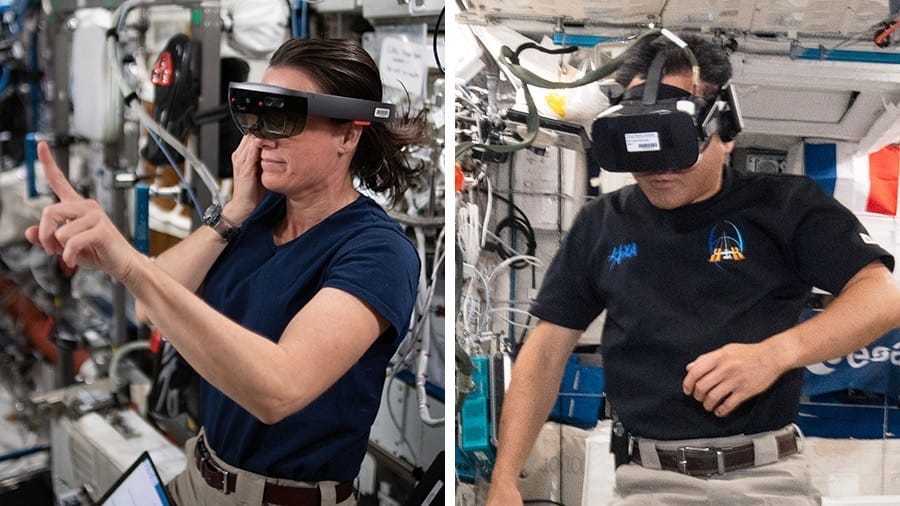航天员在太空空间站上用上了VR